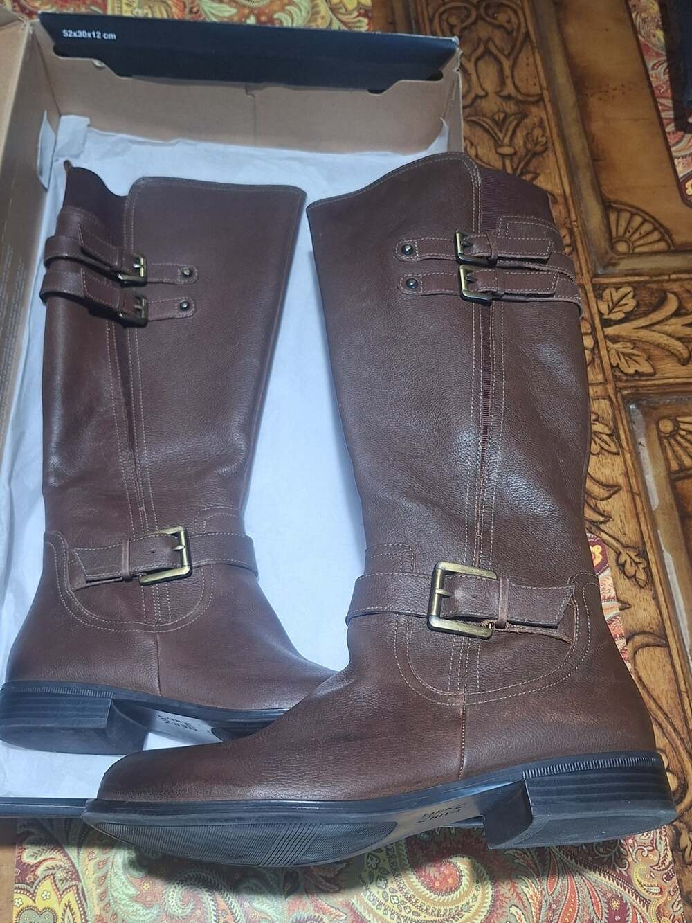 Naturalizer Jessie Women's 8.5M Chocolate Brown Leather Knee High Riding Boots